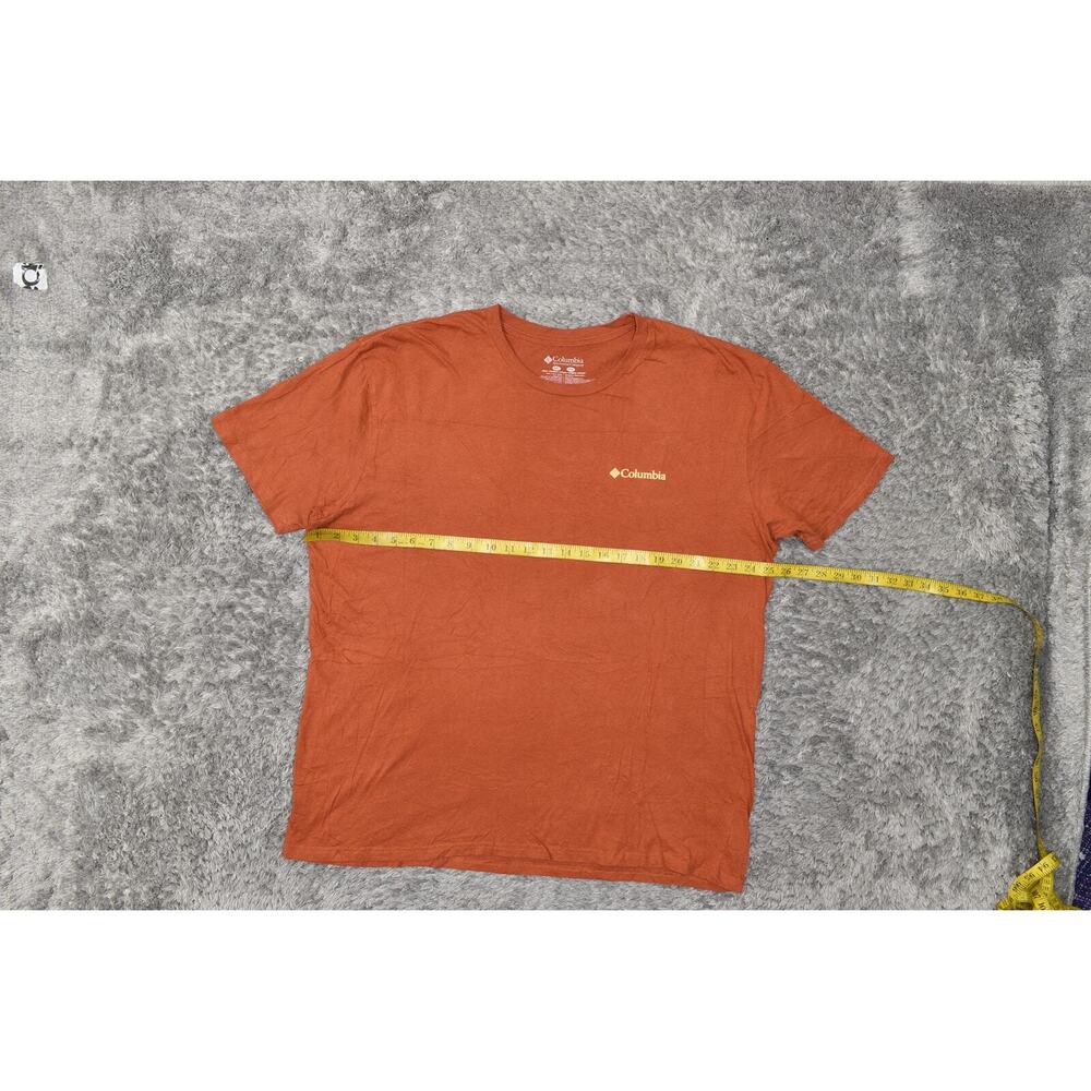 Columbia Men's 2XL Orange Cotton T-Shirt Crew Neck Short Sleeve Solid - Picture 5 of 8